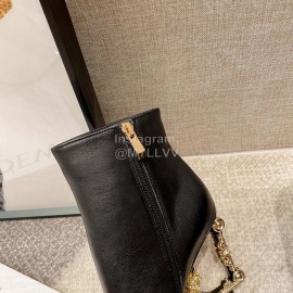 Dolce Gabbana Winter Cowhide High Heel Pointed Boots For Women Black