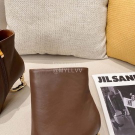 Dolce Gabbana Winter Cowhide High Heel Pointed Boots For Women Brown