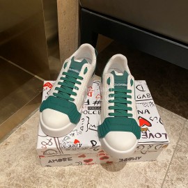 Dolce Gabbana Fashion Silk Leather Casual Shoes For Men And Women Green