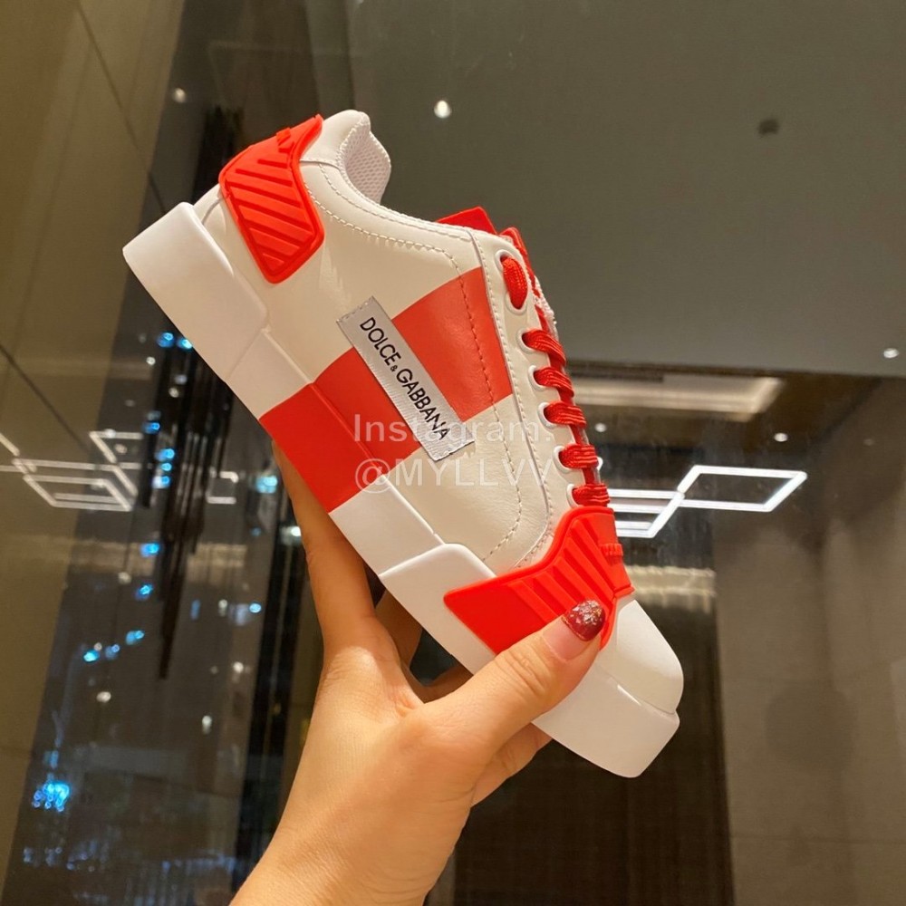 Dolce Gabbana Fashion Silk Leather Casual Shoes For Men And Women Orange