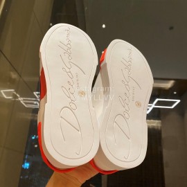 Dolce Gabbana Fashion Silk Leather Casual Shoes For Men And Women Orange