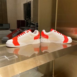 Dolce Gabbana Fashion Silk Leather Casual Shoes For Men And Women Orange