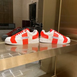 Dolce Gabbana Fashion Silk Leather Casual Shoes For Men And Women Orange