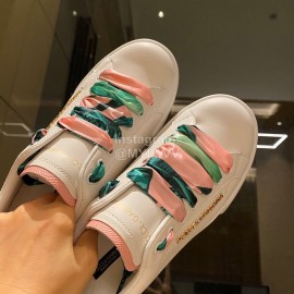 Dolce Gabbana Fashion Silk Leather Casual Shoes For Men And Women Pink