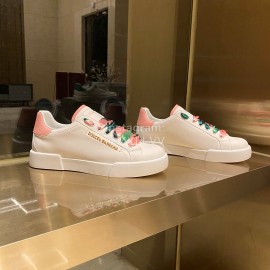 Dolce Gabbana Fashion Silk Leather Casual Shoes For Men And Women Pink