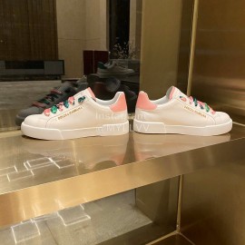 Dolce Gabbana Fashion Silk Leather Casual Shoes For Men And Women Pink