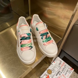 Dolce Gabbana Fashion Silk Leather Casual Shoes For Men And Women Pink