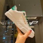 Dolce Gabbana Fashion Silk Leather Casual Shoes Green For Men And Women