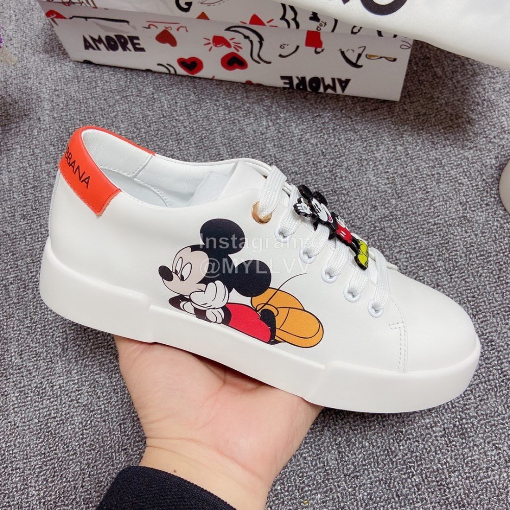 Dolce Gabbana Fashion Silk Leather Casual Shoes Orange For Men And Women