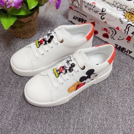 Dolce Gabbana Fashion Silk Leather Casual Shoes Orange For Men And Women