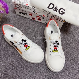 Dolce Gabbana Fashion Silk Leather Casual Shoes Orange For Men And Women