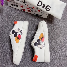 Dolce Gabbana Fashion Silk Leather Casual Shoes Orange For Men And Women