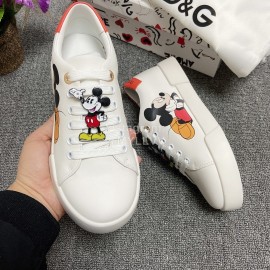 Dolce Gabbana Fashion Silk Leather Casual Shoes Orange For Men And Women