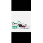 Dolce Gabbana Green Fashion Silk Leather Casual Shoes For Men And Women