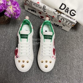 Dolce Gabbana Green Fashion Silk Leather Casual Shoes For Men And Women