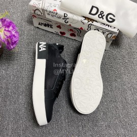 Dolce Gabbana Fashion Black Silk Leather Casual Shoes For Men And Women