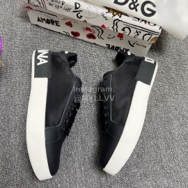 Dolce Gabbana Fashion Black Silk Leather Casual Shoes For Men And Women