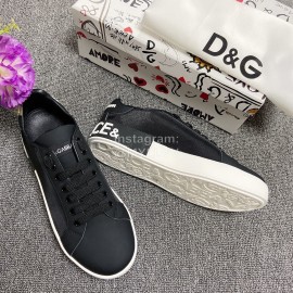 Dolce Gabbana Fashion Black Silk Leather Casual Shoes For Men And Women