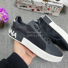 Dolce Gabbana Fashion Black Silk Leather Casual Shoes For Men And Women