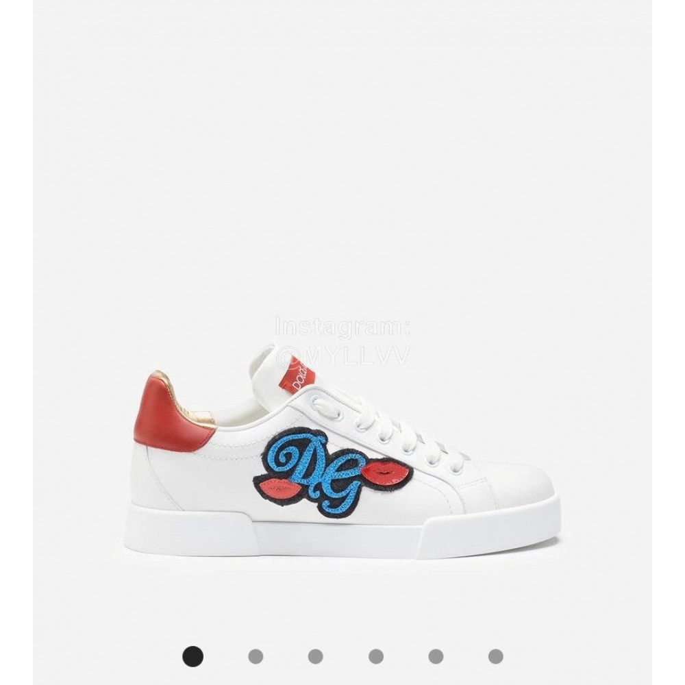 Dolce Gabbana Fashion White Silk Leather Casual Shoes For Men And Women