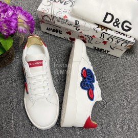 Dolce Gabbana Fashion White Silk Leather Casual Shoes For Men And Women