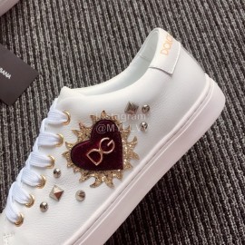 Dolce Gabbana Fashion Love Silk Leather Casual Shoes For Women