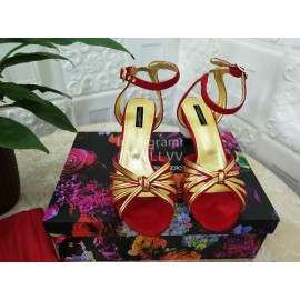 Dolce Gabbana Soft Sheepskin High Heel Sandals For Women Red