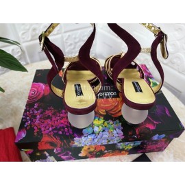 Dolce Gabbana Soft Sheepskin High Heel Sandals For Women Gold