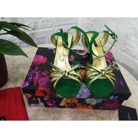 Dolce Gabbana Soft Sheepskin High Heel Sandals For Women Green