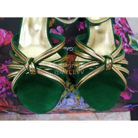 Dolce Gabbana Soft Sheepskin High Heel Sandals For Women Green