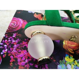 Dolce Gabbana Soft Sheepskin High Heel Sandals For Women Green