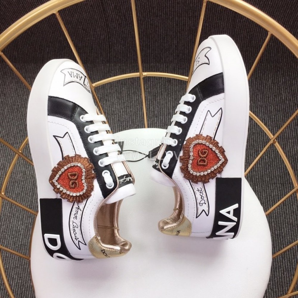 Dolce Gabbana New White Silk Leather Casual Shoes For Men And Women 