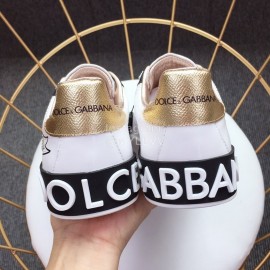 Dolce Gabbana New White Silk Leather Casual Shoes For Men And Women 