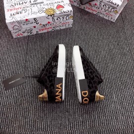 Dolce Gabbana New Black Leopard Print Silk Leather Casual Shoes For Men And Women 