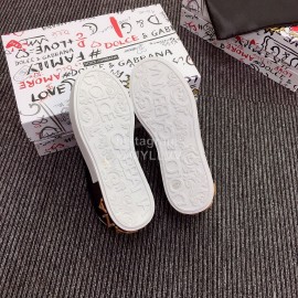 Dolce Gabbana New Black Leopard Print Silk Leather Casual Shoes For Men And Women 