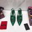 Dolce Gabbana Soft Sheepskin High Heels Sandals For Women Green
