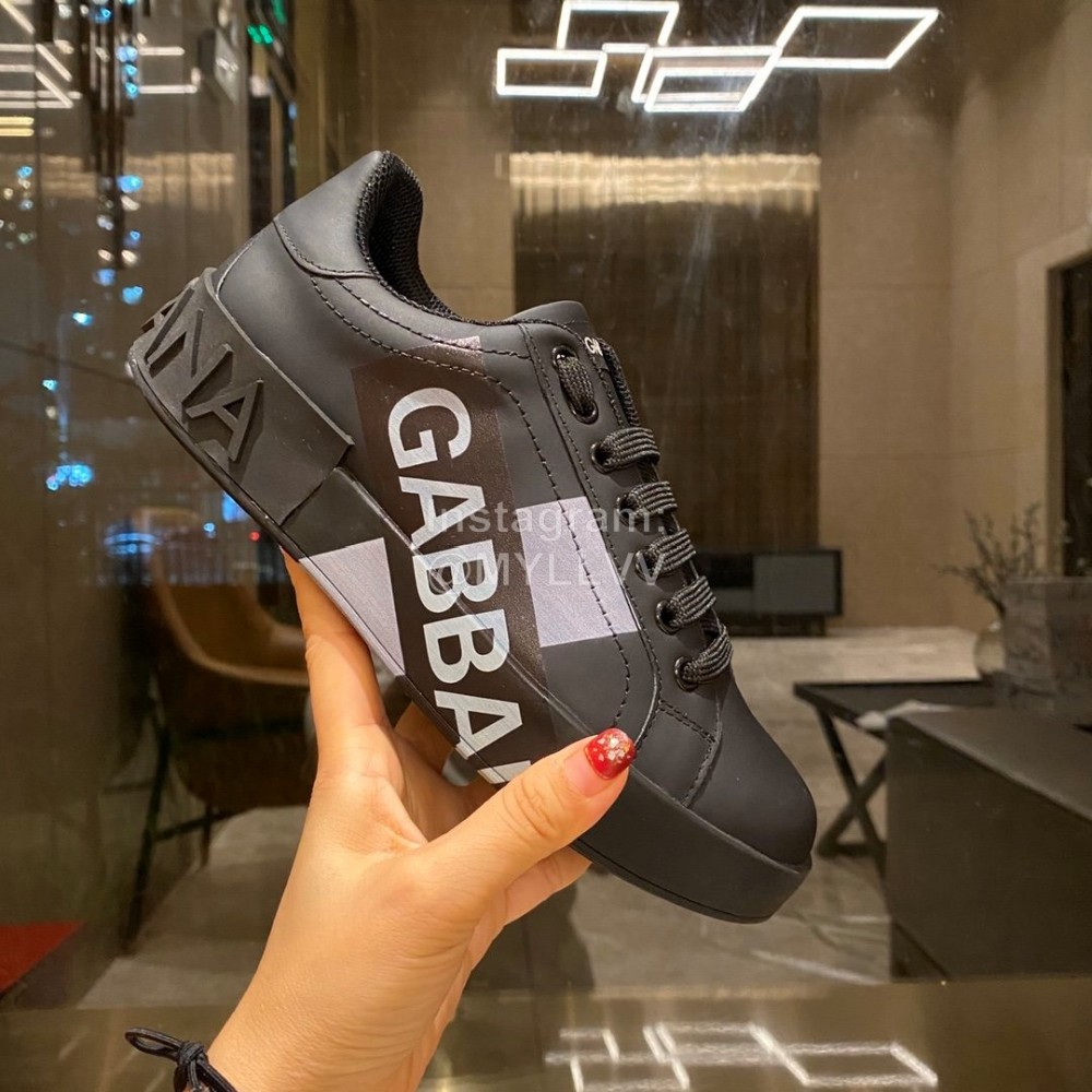 Dolce Gabbana Fashion Silk Leather Casual Shoes For Men And Women Black