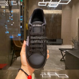 Dolce Gabbana Fashion Silk Leather Casual Shoes For Men And Women Black