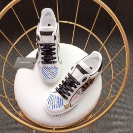 Dolce Gabbana Fashion Crown Silk Leather Casual Shoes For Men And Women