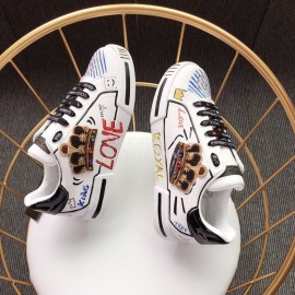 Dolce Gabbana Fashion Crown Silk Leather Casual Shoes For Men And Women