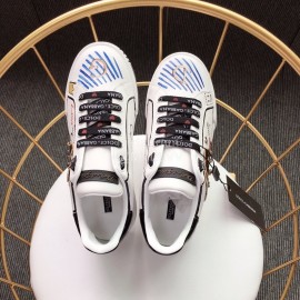 Dolce Gabbana Fashion Crown Silk Leather Casual Shoes For Men And Women