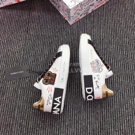 Dolce Gabbana Fashion Silk Leather Crown Casual Shoes For Men And Women