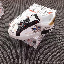 Dolce Gabbana Fashion Silk Leather Crown Casual Shoes For Men And Women