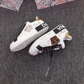 Dolce Gabbana Fashion Silk Leather Crown Casual Shoes For Men And Women