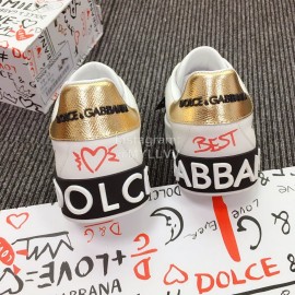 Dolce Gabbana Fashion Silk Leather Crown Casual Shoes For Men And Women