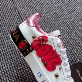 Dolce Gabbana Fashion Love Silk Leather Casual Shoes For Men And Women