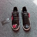 Dolce Gabbana Fashion Black Silk Leather Casual Shoes For Men And Women