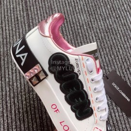 Dolce Gabbana Fashion White Silk Leather Casual Shoes For Men And Women