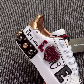 Dolce Gabbana Fashion Silk Leather Love Casual Shoes For Men And Women