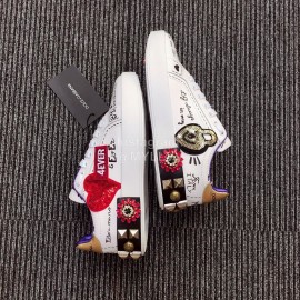 Dolce Gabbana Fashion Love Sequin Silk Leather Casual Shoes For Men And Women